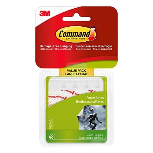 Command Poster Hanging Strips Value Pack, Small, White, 48 Strips