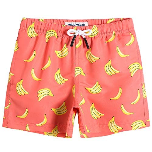 maamgic Boys Swim Trunks Swim Shorts Toddler Bathing Suit Quick Dry Beach Board Shorts for All Ages,Banana Orange,14-16 Years