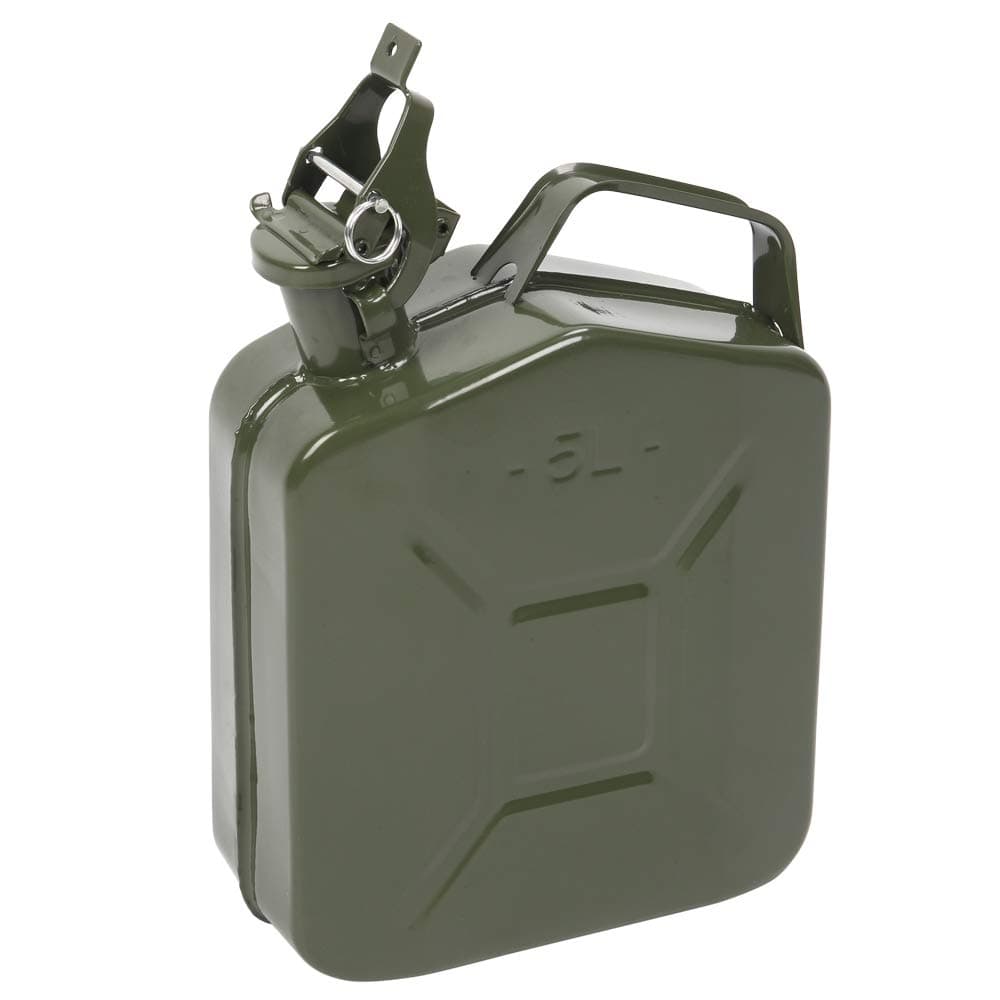Bonnlo 5L Fuel Oil Storage Can Metal Petrol Diesel Tank with Spout
