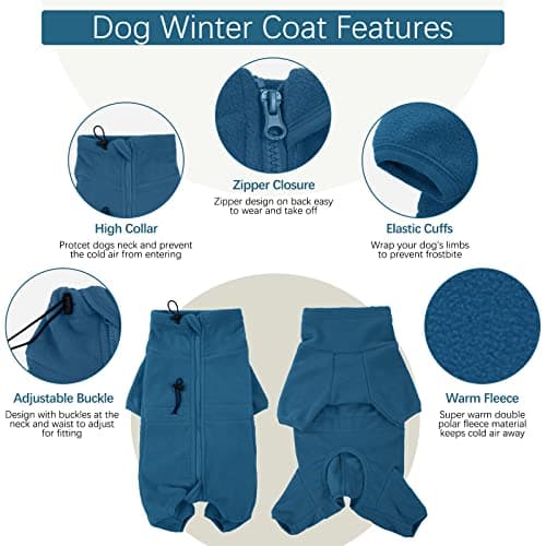 ROZKITCH Dog Pjs Large Breed, Pet Windproof Warm Cold Weather Jacket Vest Cozy Jumpsuit Apparel Outfit Clothes for Small Medium Large Dog Walking Sleep XL