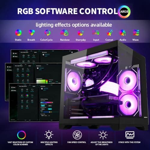 Panorama Gaming PC, Ryzen 7 5700X, RTX 3060 12GB, 16GB DDR4, 1TB, Black