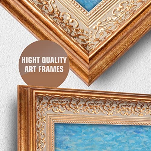 Red Boats, Argenteuil by Claude Monet Framed Size:24.5x20.5 inches,Image Size:20x16 inches World Classic Reproductions For HomeDecor,Vintage Pattern Gold Frame