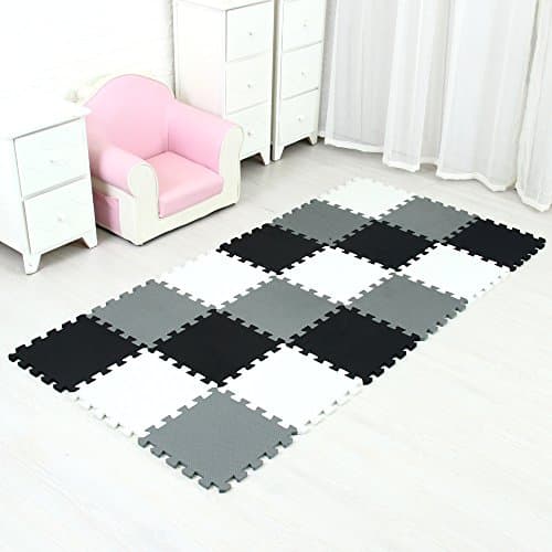 MQIAOHAM® 18 Pieces Puzzle Play Mats, Soft Baby Play Mat, Kids Interlocking Foam Floor Tiles, Carpet Playmats G301018-101104112