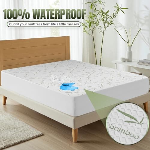 Utopia Bedding Waterproof Mattress Protector Twin XL Size, Bamboo Viscose Mattress Cover 200 GSM, Fits 15 Inches Deep, Breathable, Fitted Style with Stretchable Pockets