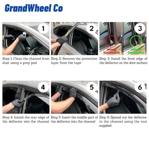 GrandWheel Co Smoke Tinted in-Channel Side Window Vent Visor Deflectors Rain Guards Compatible with Jeep Gladiator 2020-2026 - 4 pcs. GW0631