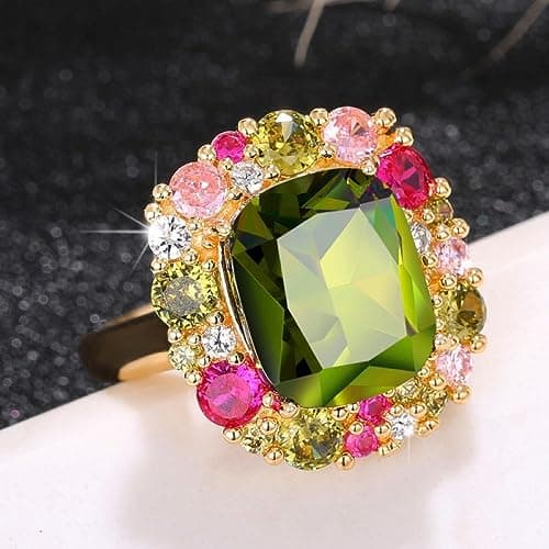 Viyuroyk 925 sterling silver Shiny multi-colored diamond Wedding ring Engagement ring Cubic Zirconia Diamond Rings Clothing, Shoes & Jewelry Women Jewelry Rings Statement (US Code 10)