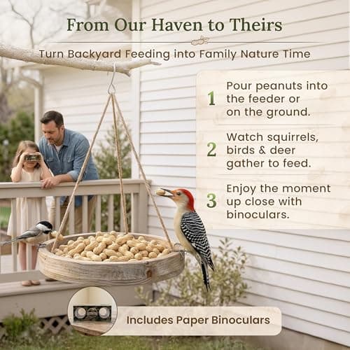 Forest Haven Premium Raw Peanuts for Squirrels – 2LB Bulk Squirrel Food – Unsalted Peanuts in Shell for Birds, Deer & Wildlife – Bonus Binoculars Included - USA Grown