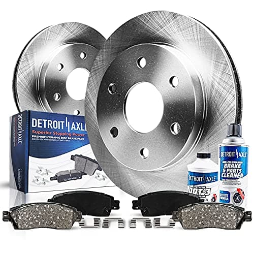 Detroit Axle - Front Brake Kit for 2009-2017 Chevy Traverse Buick Enclave 2007-2016 GMC Acadia Saturn Outlook Disc Brakes Rotors Ceramic Brake Pads Replacement : 12.80" inch Front Rotor