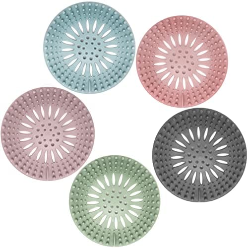 Gotega 5 Pack Sink Drain Strainer, Hair Catcher for Bathroom Tub Shower