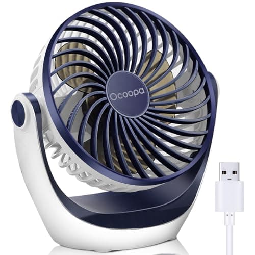OCOOPA Small USB Desk Fan Table Fan 5'' with Strong Airflow & Quiet Operation, Portable Cooling Mini Fan 3 Speed, 360°Rotatable Head for Home Office Bedroom Desktop