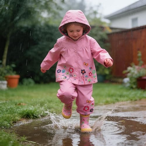 LZH Girl Baby Kid Waterproof Hooded Coat Jacket Outwear Suit Raincoat Hoodies with Pants Pink 3T(For Age 2-3Y)