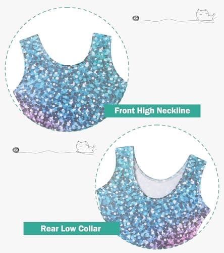 Kinberr Leotard for Girls Gymnastics Kids Quick Dry Dance Unitards Sparkly One Piece Ballet Dance Bodysuit for 6-7 Years
