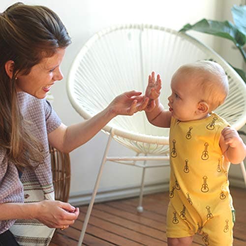 Parade Organic Tank Rompers - Signature Prints Yellow Ukuleles 3-6 Months