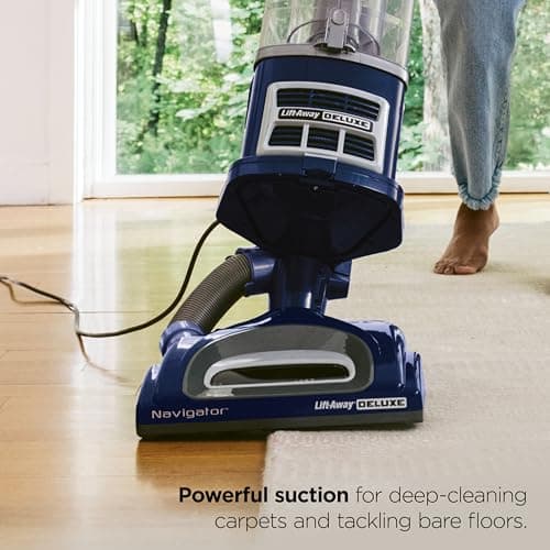 Shark NV360 Navigator Lift-Away Deluxe Upright Vacuum with Large Dust Cup Capacity, HEPA Filter, Swivel Steering, Upholstery Tool & Crevice Tool, Blue