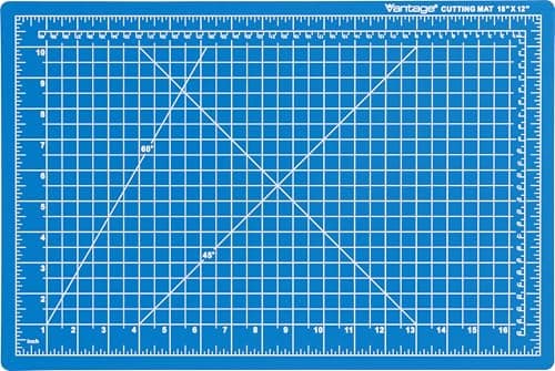 Dahle 10691 Vantage Self-Healing Cutting Mat, 12" x 18", Blue, 5 layer PVC Construction, 1/2" Grid Lines, Self Healing for Maximum Durability, Perfect for Cropping Photos, Cutting, Sewing, and Crafts