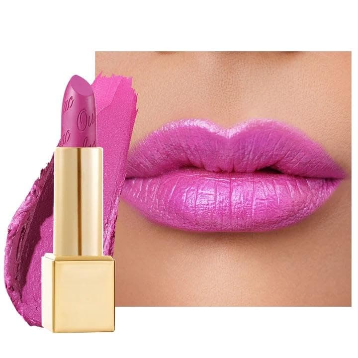 OULAC Pintalabios Rosa Brillo Metálico, Brillo 3D de Larga Duración, Barras de Labios de Alta Pigmentación y Cobertura Total, Fórmula Cremosa e Hidratante, Vegan, 4.3 g, (15) Velocity
