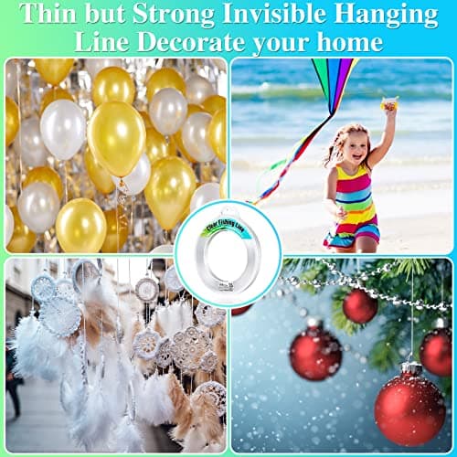 Fishing Wire, Mckanti Fishing line Clear Nylon String 1640 FT Invisible Hanging Beading Wire Strong Abrasion Resistant monofilament Fishing Line for Balloon Garland Hanging Crafts Decorations