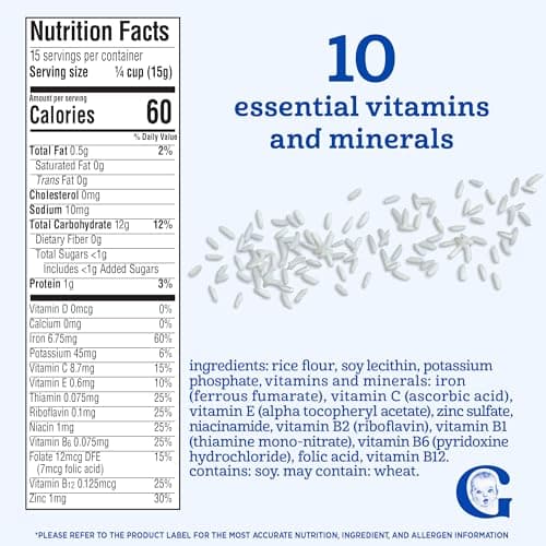 GERBER CEREAL FOR BABY Infant Dry Cereal Rice 1ST FOODS Non GMO Rice 5x8oz