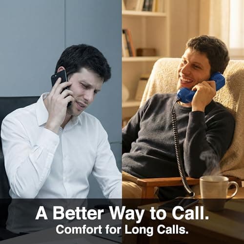 OPIS 60s Micro: Cellphone Retro handset/Old-Style Headset for All Cell-Phones (Blue)