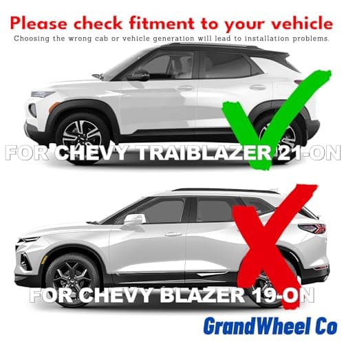 GrandWheel Co Smoke Tinted in-Channel Side Window Vent Visor Deflectors Rain Guards Compatible with Chevrolet (Chevy) Trailblazer 2021-2026 - 4 pcs. GW0415