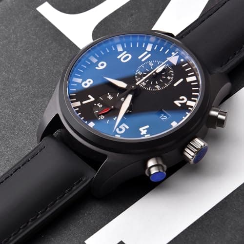Ritche Genuine Black Leather Watch Band for Galaxy Watch 6 Classic Omega x Swatch Moonswatch 20mm Classic Vintage Quick Release Top Grain Leather Watch Strap, White Elephant Gifts, Stocking Stuffers for Men, Father's Day gifts