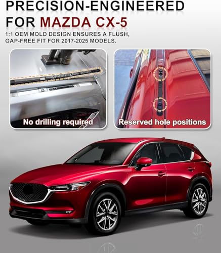 220LBS Roof Rails Racks for Mazda CX-5 CX5 2017-2025, Deepace All Aluminum Set of 4 with 2 Side Rails and 2 Cross Bars, All Black Cargo Accessories