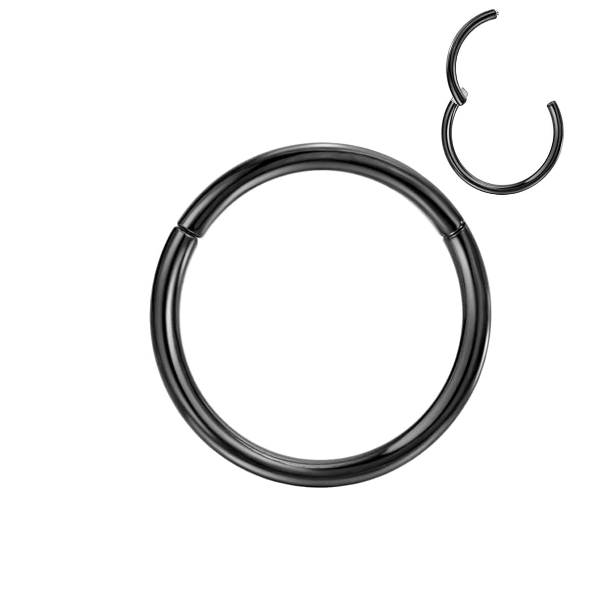 Artskin Grados 23 Titanio Bisagra nariz Anillos Piercing Cuerpo Anillos Helix cartílago Rook Pendientes 20G 18G 16G Diámetro 6 mm-10 mm Negro/Plata/Oro/Oro Rosa