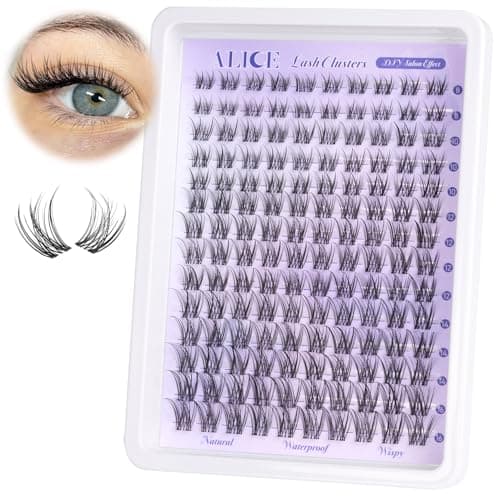 ALICE Natural Lash Clusters Lash Extensions Invisible Band Waterproof 8-16mm Cluster Eyelash Extensions Wispy Eyelash Clusters Individual Lashes Cluster Lashes