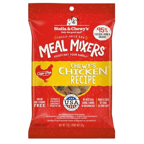 Stella & Chewy's Freeze-Dried Raw Chicken Meal Mixers- Dog Food Topper and Mixer - Made with 95% Cage-Free Chicken, Organs & Bone - Perfect for Picky Eaters - Grain-Free - 1oz