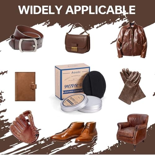 Aosdc Mink Oil Leather Conditioner and Cleaner 3.52 oz - Premium Waterproof Formula for Leather Cowboy Boots,Natural Waterproof Soften and Restore Shoes, Jackets, Hats, Baseball Gloves, Saddles