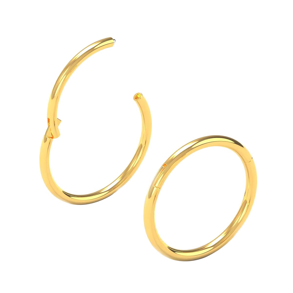 Body CAC 0.8mm/1.0mm/1.2mm/1.6mm/2.0mm/3.0mm/4.0mm/5.0mm/6.0mm Steel Hypoallergenic Clicker Hinged Nose Septum Ring Hoop with Colour Gold-Silver tone-Black-Rose gold