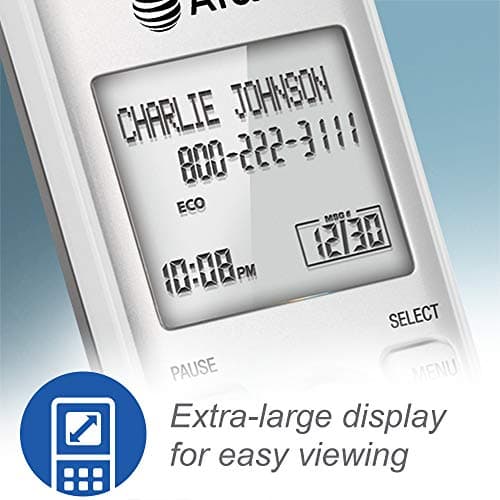 AT&T DECT 6.0 3 Cordless Phones with Caller ID, Handset Speakerphones, White and Grey