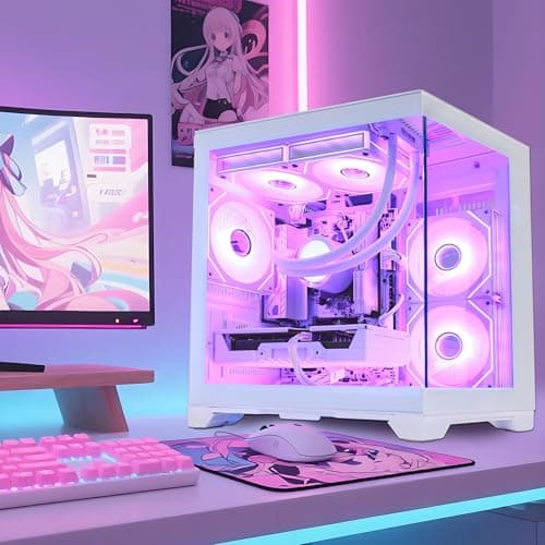 HELLOLAND Gaming PC Desktop Computer | AMD Ryzen 7 7800X3D & RTX 5070 12GB | 32GB DDR5 6000MHz RAM | 1TB SSD | PSU 650W | 240mm Liquid Cooler & ARGB Fans with Software | Windows 11 | White
