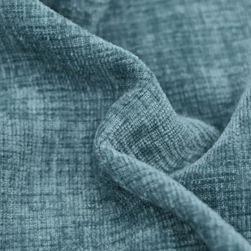 CaliTime Throw Pillow Covers Decorative 18 X 18 Inches Pack of 2 Cozy Chenille Cushion Cases for Couch Sofa Bed Living Room Home Smoke Blue