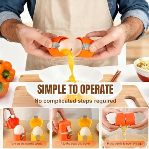 Egg Shell Opener,2026 New Eggshell Cracker, Quickly Cuts Hard-Boiled Eggs, Boiled Egg Peeler, Stainless Steel Eggshell Breaker, Effortless Kitchen Gadget (3-Piece Set)