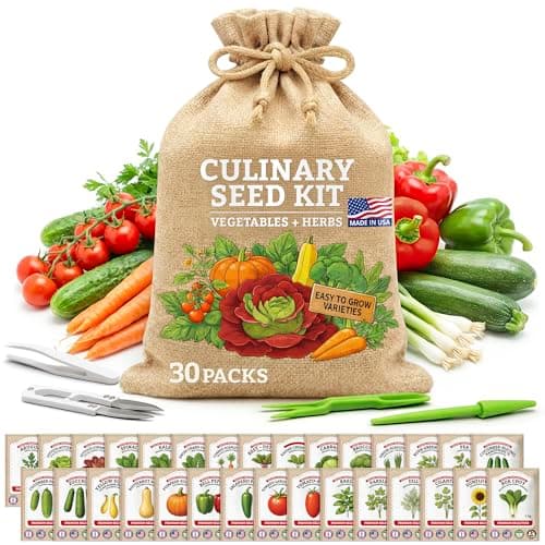 Vegetable/Herb Seeds Variety Pack - 30 Heirloom Seed Gift Kit - Made in USA
