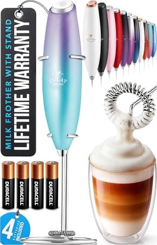ZK Milk Frother OG w Stand - Purple-Teal Blend - 4B