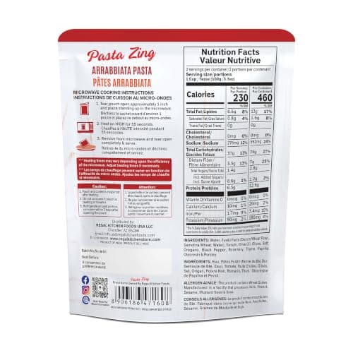Pasta Zing Microwavable Arrabbiata Pasta, Pack of 7, 7.05 Ounce | Ready To Eat in 1 Minute | Made with 100% Italian Durum Wheat | Natural Ingredients | Spicy & Flavorful | Easy Meal & Side Dish