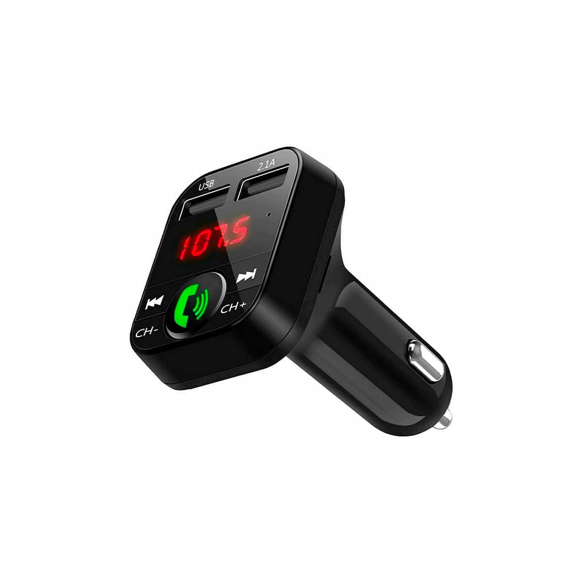 NK Bluetooth V5.0 FM Transmitter for Car and Truck 12/24 V Hands-Free, Music Player +EDR, Adapter Radio Receiver, Dual USB Port Quick Charge 2.1A, NK-FM2102