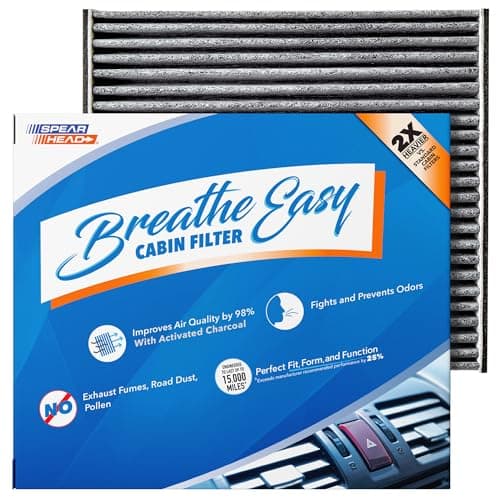 Spearhead Odor Defense Breathe Easy AC & Heater Cabin Filter | Fits Select 2005-2025 Toyota, Lexus, Jaguar, Land Rover, Pontiac, Scion, Subaru | Up to 25% Longer Lasting w/Activated Carbon (BE-285)