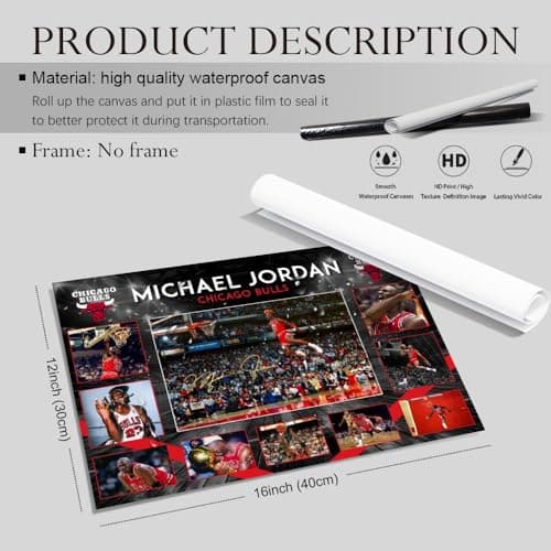 LPAIWXY Miehacl Jardon Dunk poster For Fans Kids Room Bedroom Wall Decor-Basketball Miehacl Jardon Signed Posters Canvas Prints Picture For Teen Boy girls Gifts