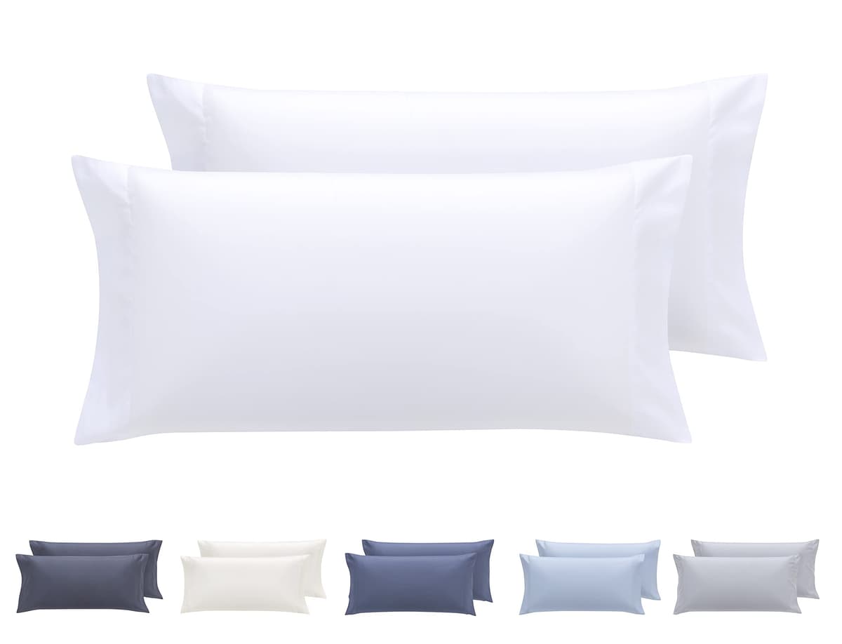 Todocama – Juego de 2 Fundas de Almohada, Microfibra Extra Suave, hipoalergénicas. Juego de 2-70x40 cm Blanco