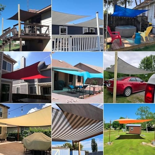 Patio Paradise 12' x 14' Sun Shade Sail Rectangle Canopy Patio Cover Sunlight Block Awning Heavy Duty Commercial Grade for Backyard Lawn Garden Outdoor Activities, Beige