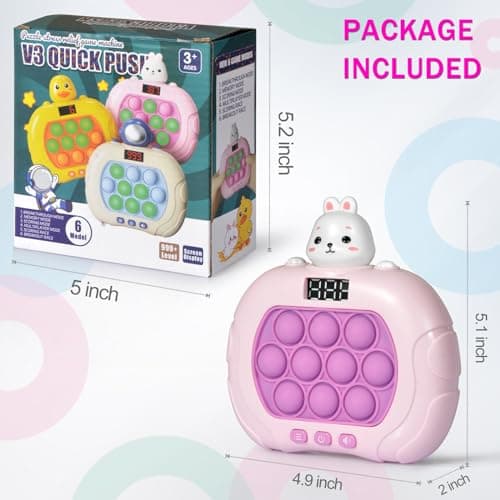Blackma Fast Push Pop Game - Light Up Fidget Toy for Kids, Handheld Sensory Puzzle Game, Christmas & Birthday Gifts for 3-12 Year Old Boys & Girls (Rabbit)