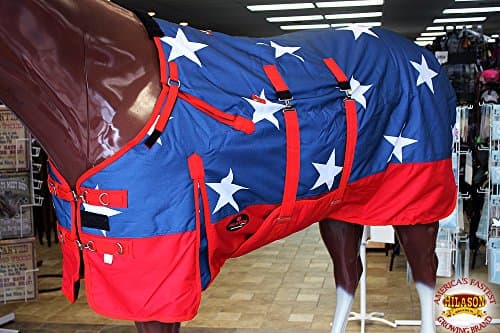 American Flag 80 in HILASON 1200D Winter Waterproof Poly Horse Turnout Blanket Belly Wrap