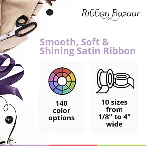 Ribbon Bazaar Double Faced Satin - Premium Gloss Finish - 100% Polyester Ribbon for Gift Wrapping, Crafts, Scrapbooking, Hair Bow, Decorating & More - 7/8" Brick Red 50yd Spool