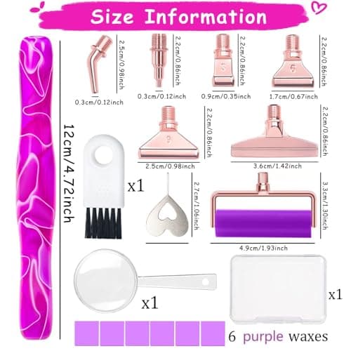 RaySoar Diamond Art Pens Diamond Art Tools Painting Pen with Screw Metal Tips Multi-Placer Tool Accessories for Adults Gem Rhinestone Picker Stylus Purple
