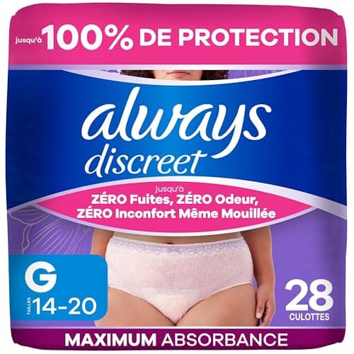 Always Discreet, Reimagined Adult Diapers for Women, Maximum Incontinence and Postpartum Underwear L, 28 Count