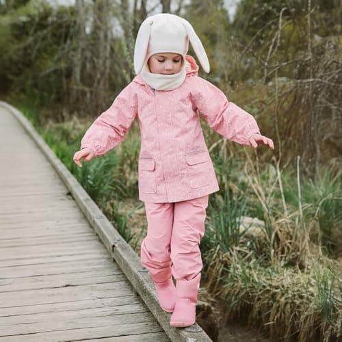 Jan & Jul Waterproof Rain Pants for Girls, Kids' Lightweight Splash Pants (Single-Layer: Dusty Pink, Size 5T)