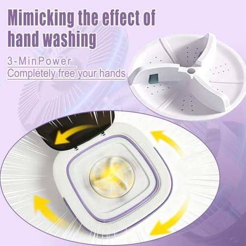 PXNTLA Mini Portable Foldable Washer - 16L Portable Washing Machine, Spin dryer, Small Folding Washing Machine 3 Cleaning Modes for Baby Clothes/Intimate Apparel, for Travel, Home